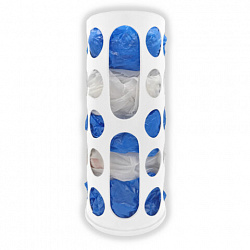 Корзина / диспенсер для хранения пакетов и бахил СРЕДНЯЯ 37х16х13 см, крючки-крепеж в комплекте, белая, LAIMA ULTRA, 701664