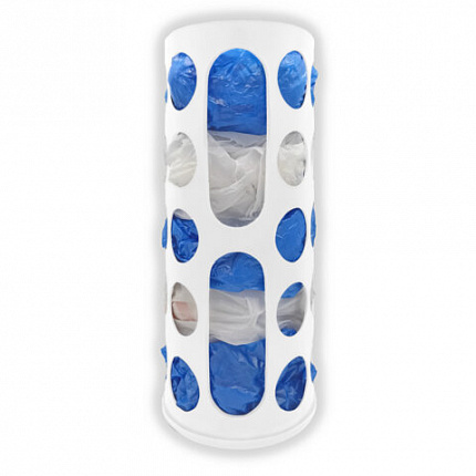 Корзина для хранения пакетов и бахил СРЕДНЯЯ 37х16х13см, крючки-крепеж в комплекте, белая, LAIMA ULTRA, 701664