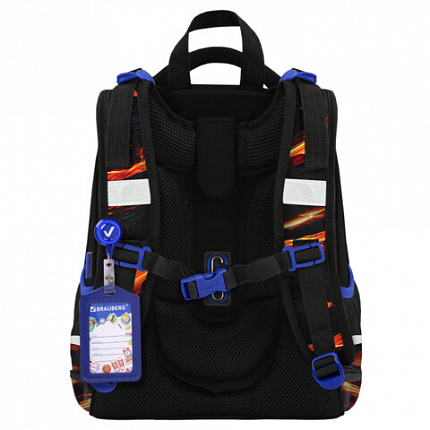 Ранец BRAUBERG PREMIUM, 2 отделения, с брелком, "Risky ride", 3D-панель, 38х29х16 см, 274394