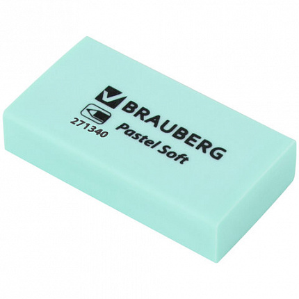 Ластики BRAUBERG PASTEL SOFT НАБОР 6 шт., размер ластика 45х25х10 мм, экологичный ПВХ, 271340