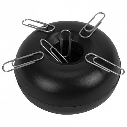 Скрепочница магнитная STAFF, прозрачный/черный корпус, 226825