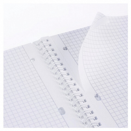 Тетрадь обложка пластик, А4, 80 л., гребень, клетка, HATBER, "VELVET" Синяя, 081562, 80Т4В1гр_01609