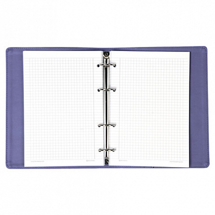 Тетрадь на кольцах А5 (180х220 мм), 120 листов, под кожу, клетка, BRAUBERG "Joy", фиолетовый/светло-фиолетовый, 129989
