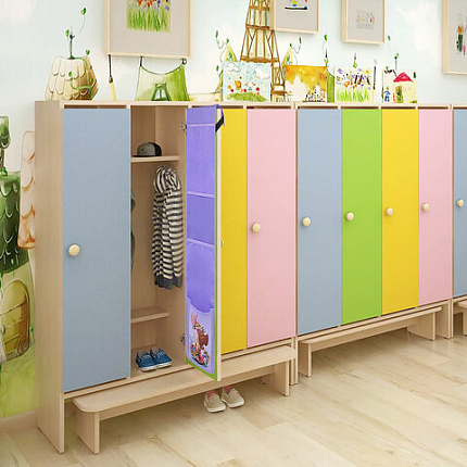 Кармашки-органайзер в шкафчик для детского сада ЮНЛАНДИЯ, увеличенный размер, 26х80 см, "Deer", 271070