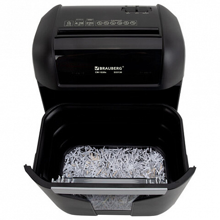 Уничтожитель (шредер) BRAUBERG PROFESSIONAL CM-1520x, "Heavy Duty", 4 уровень секретности, 4х28 мм, 15 листов, корзина 20 литров, 533130