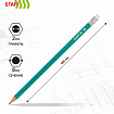 Карандаши чернографитные с ластиком STAFF EVERYDAY BLP-GRN, КОМПЛЕКТ 50 шт., НВ, корпус зеленый, 181941