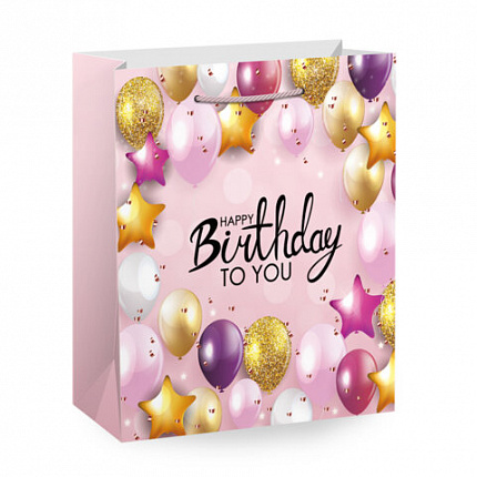 Пакет подарочный (1 штука) 26х13х32 см (L), "Party Collection", ассорти, глиттер, фольга, ЗОЛОТАЯ СКАЗКА, 700817
