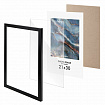 Рамка 21х30 см небьющаяся, КОМПЛЕКТ 4 шт., багет 16 мм МДФ, BRAUBERG "Basic", черная, 391259