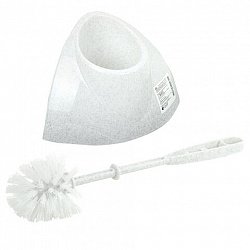 Ершик для унитаза с подставкой, угловой, "Блеск", белый мрамор, IDEA, М 5012