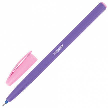 Ручка шариковая масляная ПИФАГОР, СИНЯЯ, безопасный корпус ассорти, узел 0,6 мм, линия письма 0,3 мм, 142685