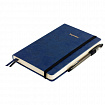 Ежедневник недатированный А5 138x213 мм, BRAUBERG "Velvet", резинка, держатель, 160 л., синий, 116243