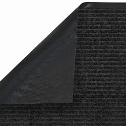 Коврик придверный 40х60 см, ЧЕРНЫЙ, влаго-грязезащитный, 450 г/м2, ребристый, PRIMILA (ПРИМИЛА) EXTRA, 701027