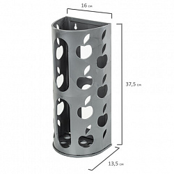 Держатель контейнер корзина APPLE для пакетов, мешков, бахил, 37,5х16х13 см, графит, LAIMA, 608367