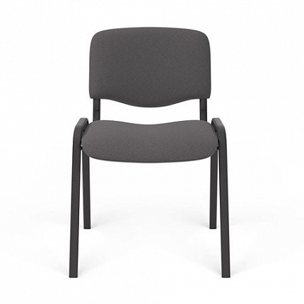 Стул для персонала и посетителей "ИЗО", черный каркас, серая ткань, В-3/С-71 меланж