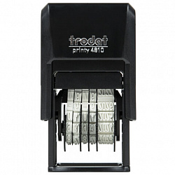 Датер-мини, месяц ЦИФРАМИ, ДЛЯ БАНКА, оттиск 20х3,8 мм, синий,TRODAT 4810 P4, корпус черный, подушка, 82499