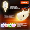 Ночник силиконовый LED "Акула" 190x91x103 мм, белый свет/RGB, таймер, USB, аккумулятор 1200 мАч, DASWERK (ДАСВЕРК), 238940