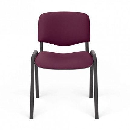 Стул для персонала и посетителей "ИЗО", черный каркас, ткань бордовая, В-20/С-13