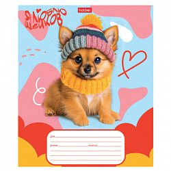 Тетрадь 12 л., HATBER клетка, обложка картон, "Мы - пёсики!" (микс в спайке), 089268, 12Т5В1