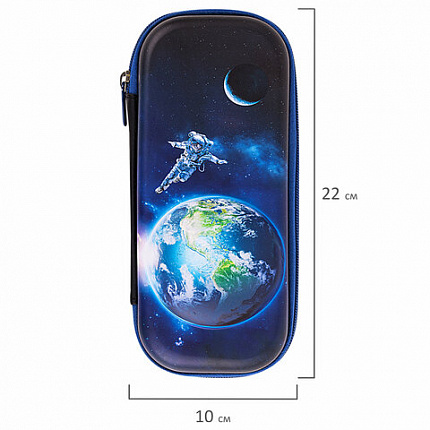 Пенал BRAUBERG, 1 отделение, 1 откидная планка, EVA, 22х10х5 см, "Planet", 272336