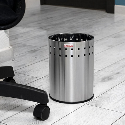 Урна-корзина для мусора 7 литров "Bionic", МАТОВАЯ, перфорированная, LAIMA, 232267