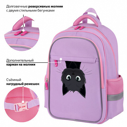 Рюкзак BRAUBERG FAVOUR, 2 отделения, 3 кармана, "Hide and seek", 40х29х15 см, 273122