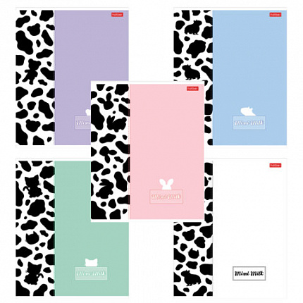 Тетрадь А5 48 л., HATBER скоба, клетка, матовая ламинация, "Mimimilk" (микс в спайке), 083846, 48Т5лВ1