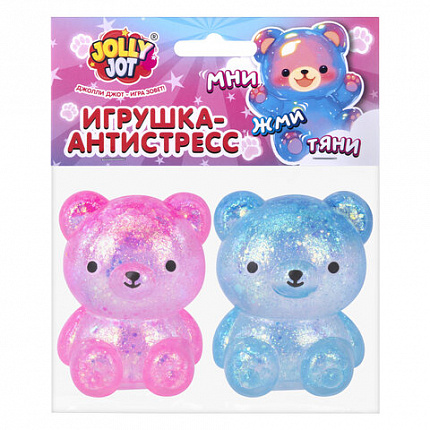 Игрушка-антистресс "МЕДВЕДИКИ. НАБОР 2 ШТУКИ", 5 см, ассорти 4 цвета, дисплей, JOLLY JOT (ДЖОЛЛИ ДЖОТ), 665771