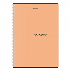 Тетрадь А4, 96 л., BRAUBERG, гребень, клетка, матовая ламинация, "Минимал_Цвет" (микс в спайке), 405319