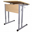 Стол-парта 1-местный, регулируемый угол, "Умник", 600х500х520-640 мм, рост 2-4, серый каркас, ЛДСП клён