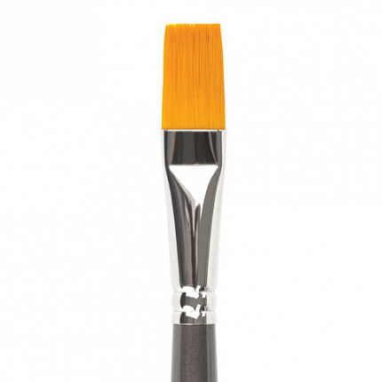 Кисть художественная проф. BRAUBERG ART CLASSIC, синтетика жесткая, плоская, № 14, длинная ручка, 200669