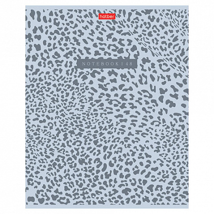 Тетрадь А5 48 л., HATBER, скоба, клетка, обложка картон, тиснение, LEO-принт (микс в спайке), 092970, 48Т5тВ1