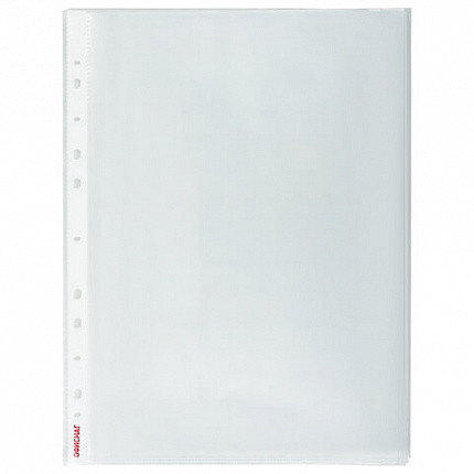 Папки-файлы перфорированные А4+ ОФИСМАГ, КОМПЛЕКТ 50 шт., гладкие, ПЛОТНЫЕ, 70 мкм, 224602