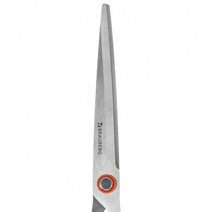 Ножницы BRAUBERG "Super black" 170 мм, черные, 3-сторонняя заточка, ручки из ABS-пластика, 238854