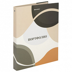 Папка-портфолио универсальная, 4 кольца, 20 файлов, 7БЦ матовая, BRAUBERG "Abstraction", 117555