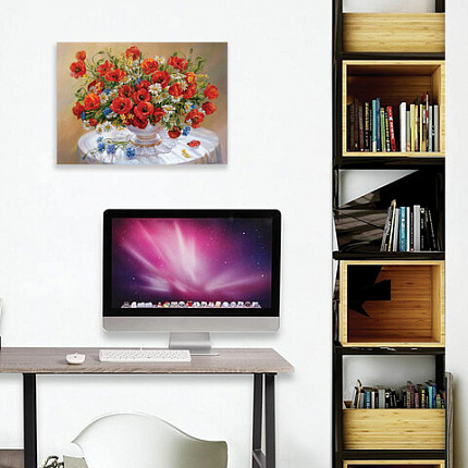 Картина стразами (алмазная мозаика), 30х40 см, ОСТРОВ СОКРОВИЩ "Маки", без подрамника, 663861