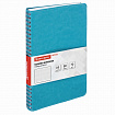 Бизнес-тетрадь на гребне А5 148x218 мм, BRAUBERG "Office PRO", под кожу, клетка, 80 л., бирюзовая, 111043