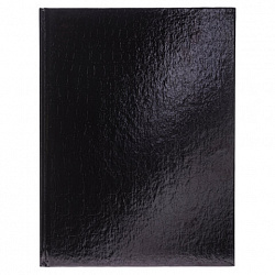 Блокнот А5 167х216 мм, 80 л., твёрдый, бумвинил "METALLIC", клетка, блок 5 цв., HATBER, черный, 084779, 80ББ5В1