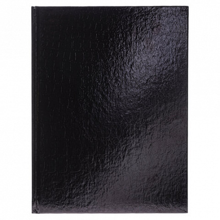 Блокнот А5 167х216 мм, 80 л., твёрдый, бумвинил "METALLIC", клетка, блок 5 цв., HATBER, черный, 084779, 80ББ5В1