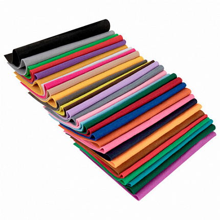 Фетр мягкий А4, 1 мм, 30 листов, 30 цветов, плотность 160 г/м2, ОСТРОВ СОКРОВИЩ, 665472