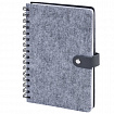 Ежедневник недатированный, А5, 135х210 мм, BRAUBERG "Felt", на гребне, войлок, застежка на кнопке, 160 л., серый, 117133