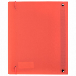 Тетрадь на кольцах А5 175х220 мм, 120 л., пластик, с резинкой, BRAUBERG, Коралловый, 404621