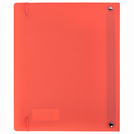 Тетрадь на кольцах А5 175х220мм, 120л, пластик, с резинкой, BRAUBERG, Коралловый, 404621