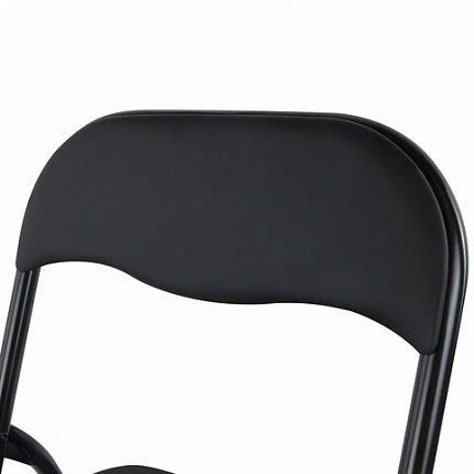 Стул складной BRABIX "Golf CF-007", черный каркас, кожзам черный, 531565