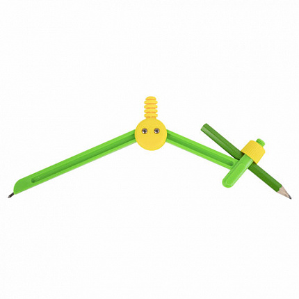 Циркуль ПИФАГОР пластиковый, с карандашом, 110 мм, в чехле, 210236