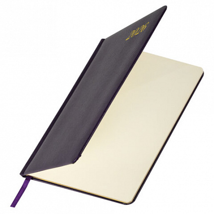 Еженедельник датированный 2026, А5, 145х215 мм, BRAUBERG "Iguana", под кожу, темно-фиолетовый, 117172