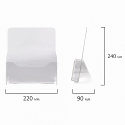 Подставка настольная для рекламных материалов (240х215х32 мм), А4, STAFF, 291172