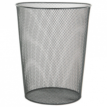 Корзина для бумаг, 9 л, металлическая, черная, BRAUBERG "Germanium", 231958