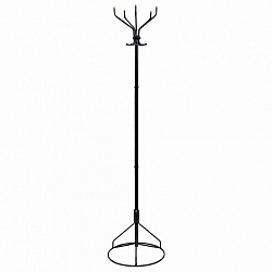 Вешалка-стойка "Ажур-2", 1,89 м, основание 46 см, 5 крючков, металл, черная