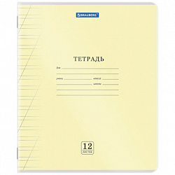 Тетрадь пластиковая обложка (прозрачная) 12 листов, косая линия, BRAUBERG "Smart Cover", АССОРТИ (микс в спайке), 405024