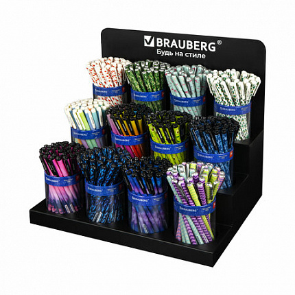 Металлическая подставка под ручки и карандаши в тубах BRAUBERG, 12 отделений, 39x39x3